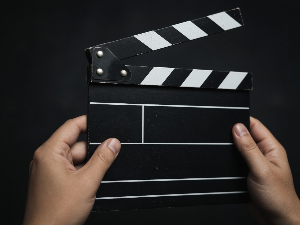A film clapperboard for acting lessons