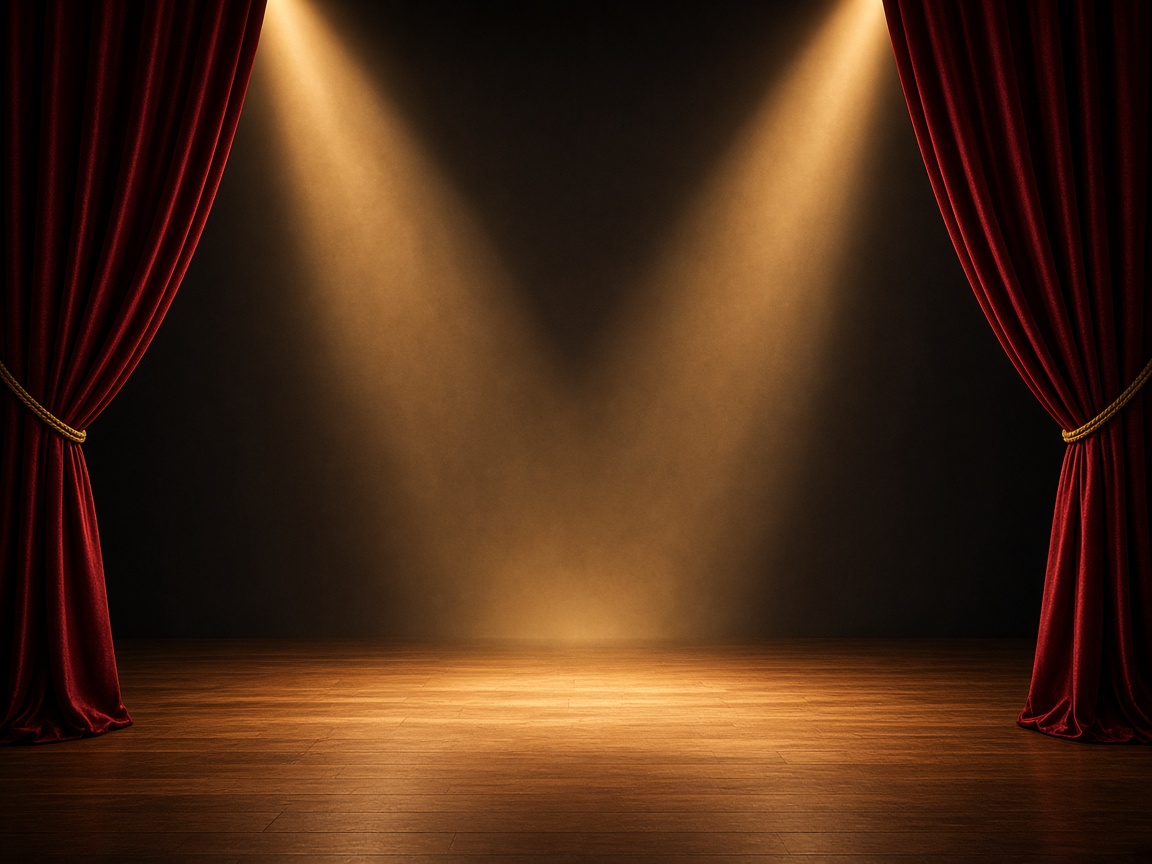 A red stage curtain for musical theatre lessons